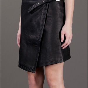 BLK DNM Black Leather Wrap Skirt XS NWT